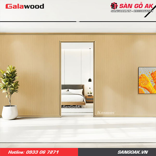 Bộ vách ngăn nhựa vàng sồi đậm Galawood 913